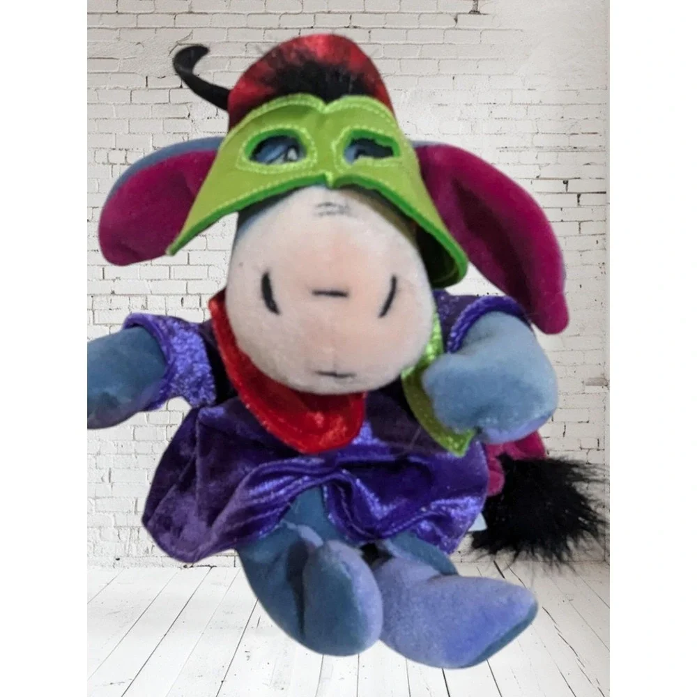 Disney Store Eeyore Halloween Masquerade Plush Bean Bag Purple Cape‎  Mask 8